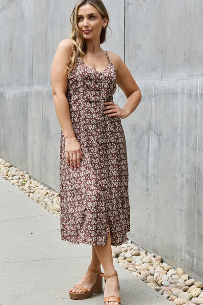Brown Floral Sundress