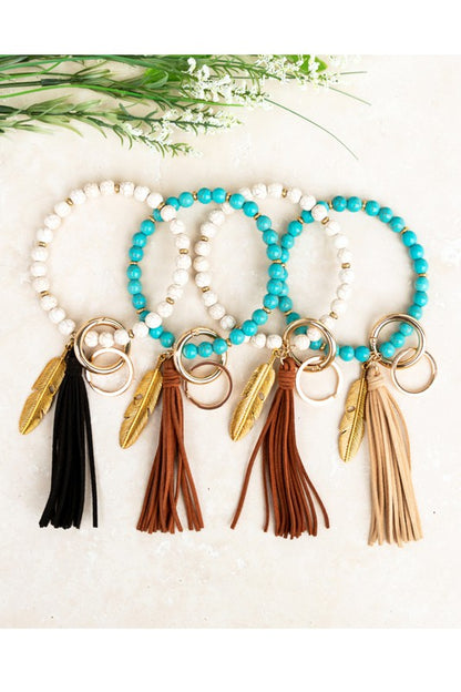 Stone Key Ring Bracelet