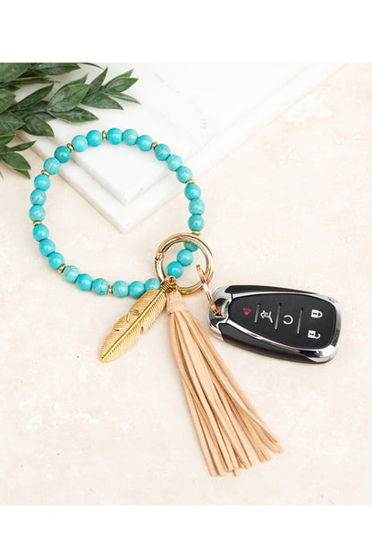 Stone Key Ring Bracelet