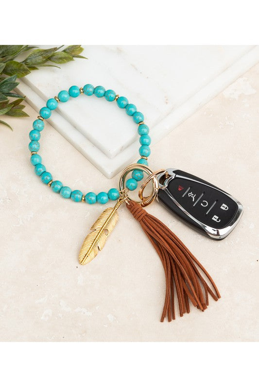 Stone Key Ring Bracelet