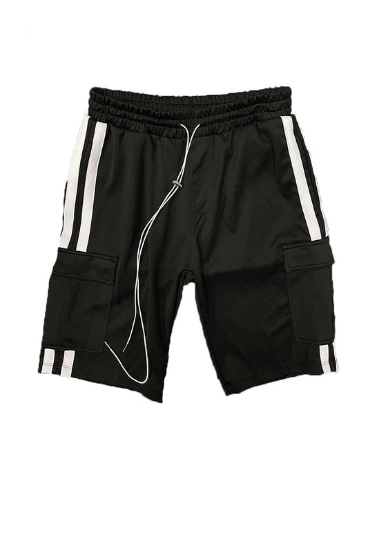 Two Stripe Cargo Pouch Shorts in multiple colors