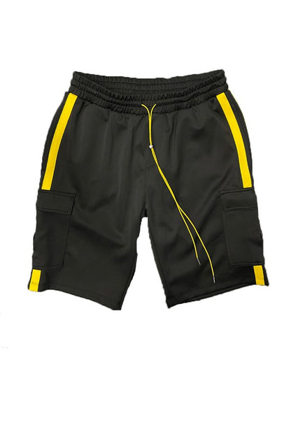 Two Stripe Cargo Pouch Shorts in multiple colors