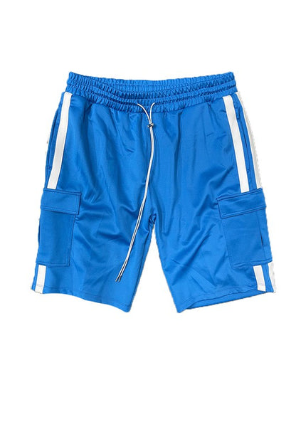 Two Stripe Cargo Pouch Shorts in multiple colors