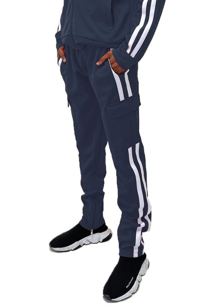 Two Stripe Cargo Track Pants in multiple colors