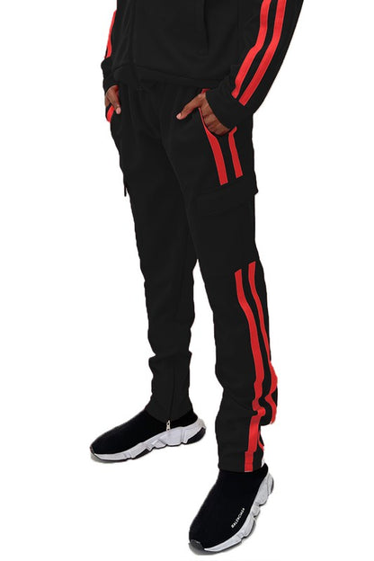 Two Stripe Cargo Track Pants in multiple colors