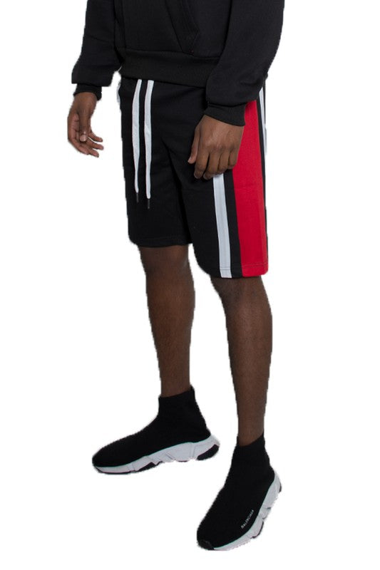 Color Block Stripe Sweat Shorts in multiple colors