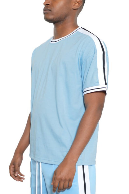 Striped Tape Short Sleeve T-Shirt in multiple colors