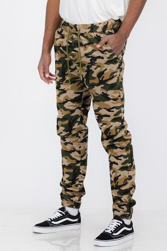 Solid Stretch Cargo Jogger in multiple colors
