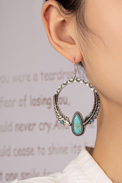 Feather Circle earrings
