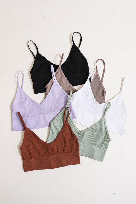 Low Back Seamless Bralette in multiple colors