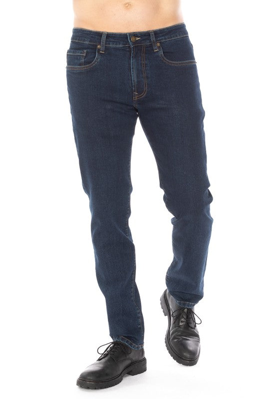 Straight Fit Jeans in Dark Blue