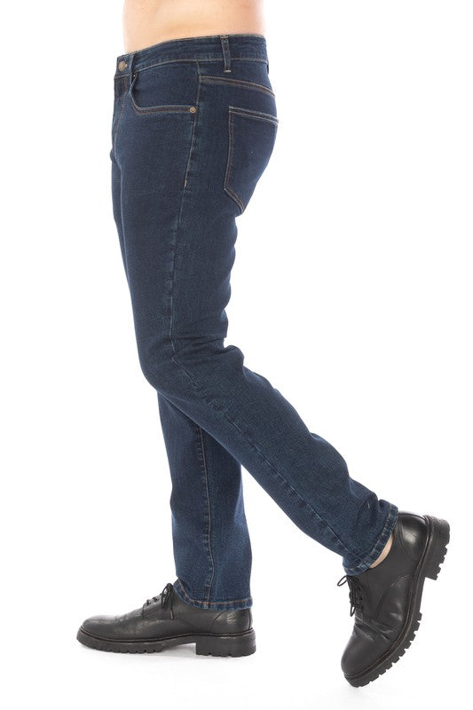 Straight Fit Jeans in Dark Blue