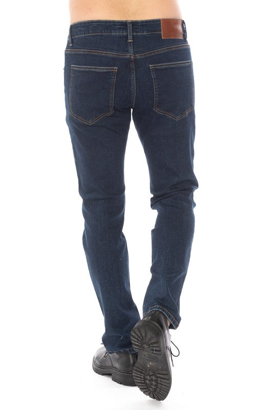 Straight Fit Jeans in Dark Blue