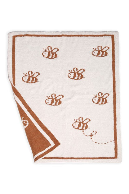 Bees Print Kids Throw Blanket