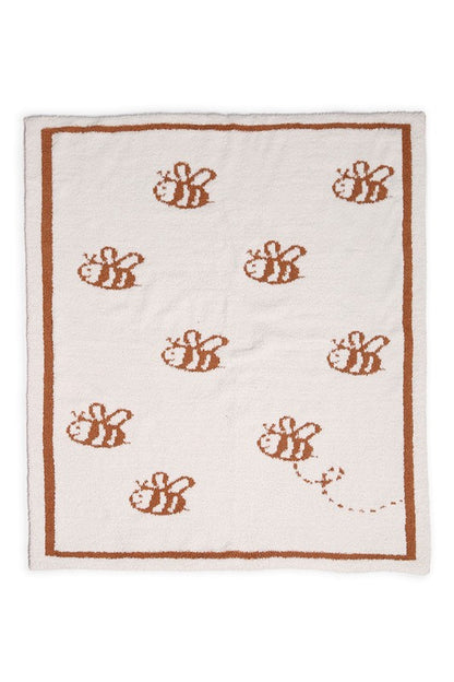 Bees Print Kids Throw Blanket