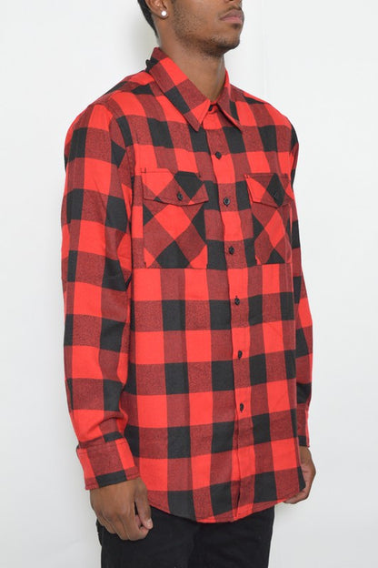 Buffalo Plaid Flannel Shirt in multiple colors