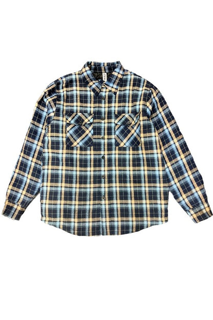 Mens Quilted Padded Flannel