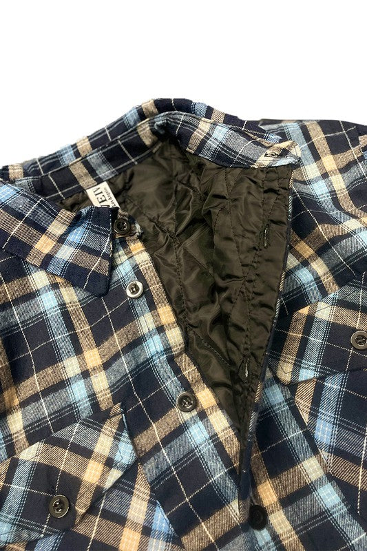 Mens Quilted Padded Flannel