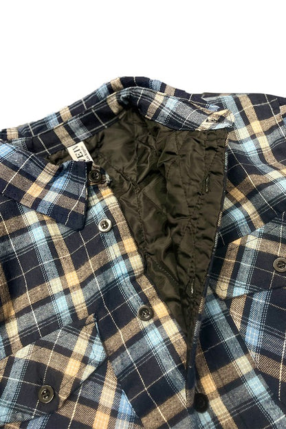 Mens Quilted Padded Flannel