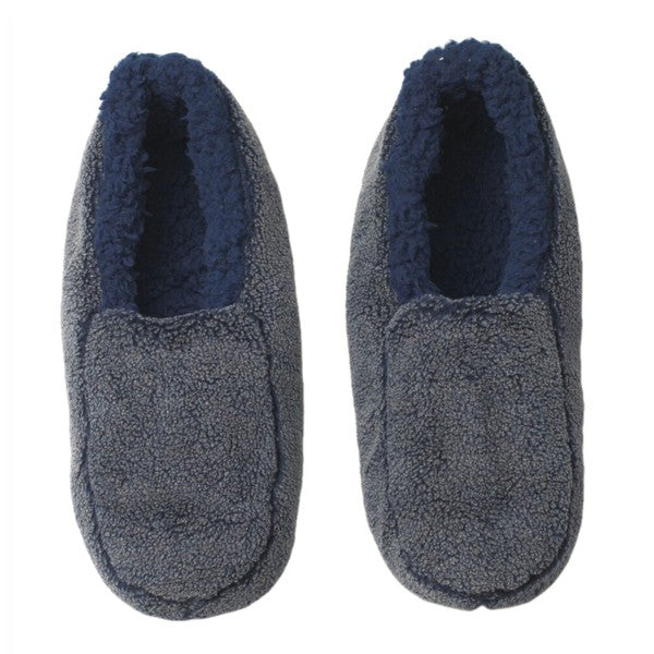 Mens Sherpa Slippers in Blue
