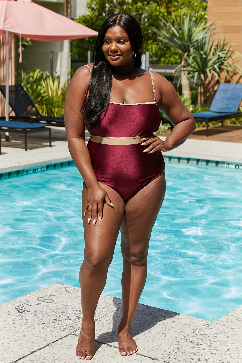 Wave Break One-Piece in Burgundy