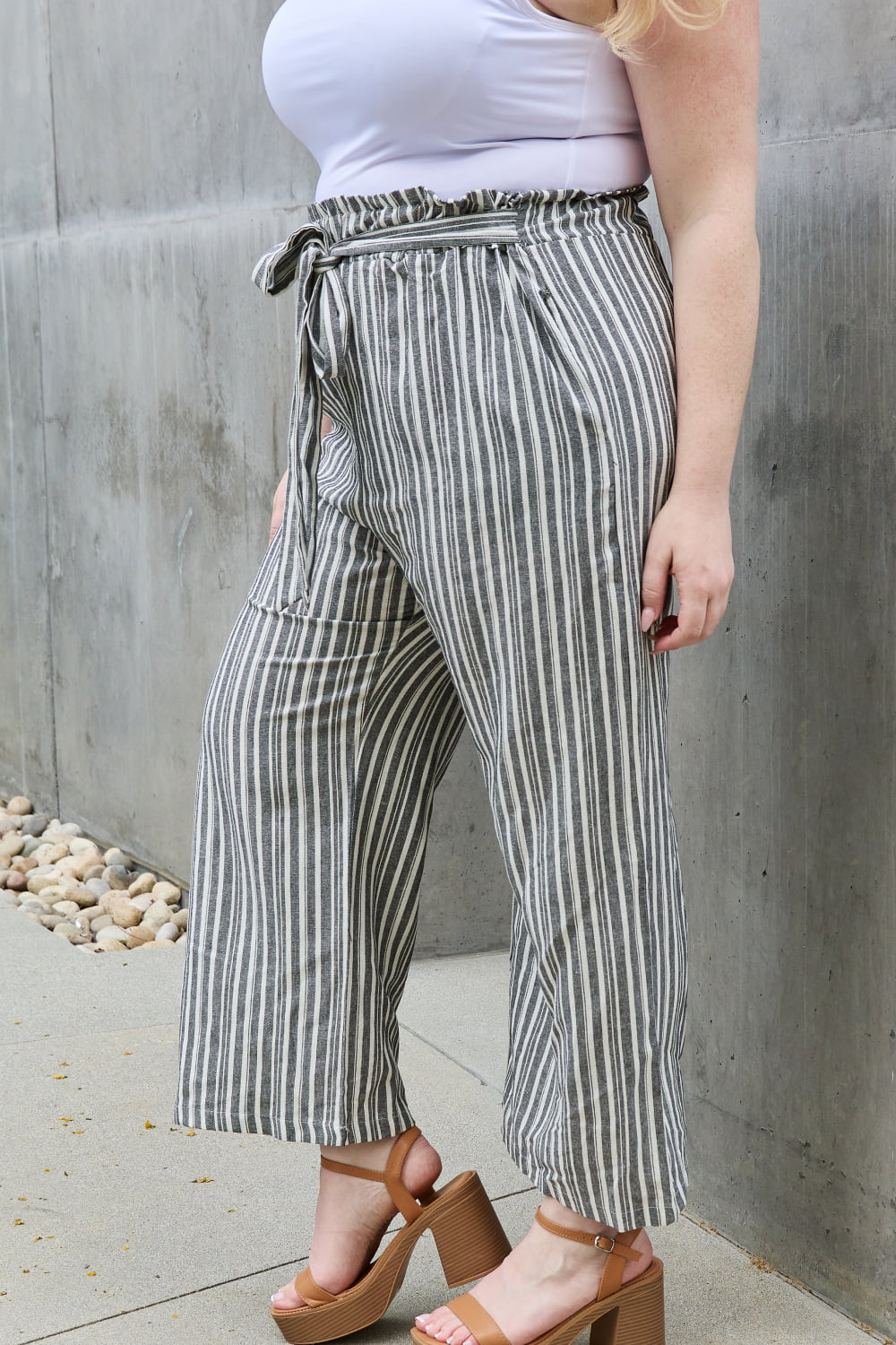 Striped Culotte Pants