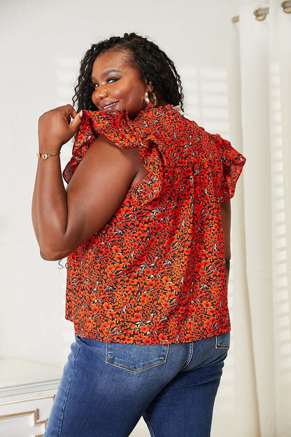 Maite Blouse in Red Orange