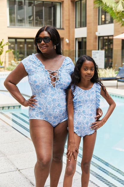 Kids Bring Me Flowers Swimsuit In Thistle Blue   *Mommy & Me*