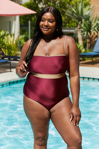 Wave Break One-Piece in Burgundy