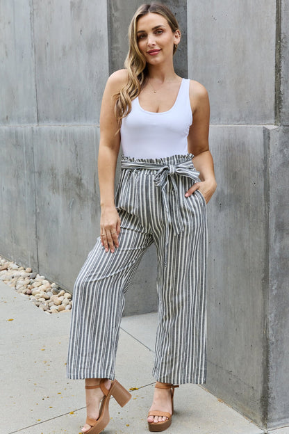 Striped Culotte Pants