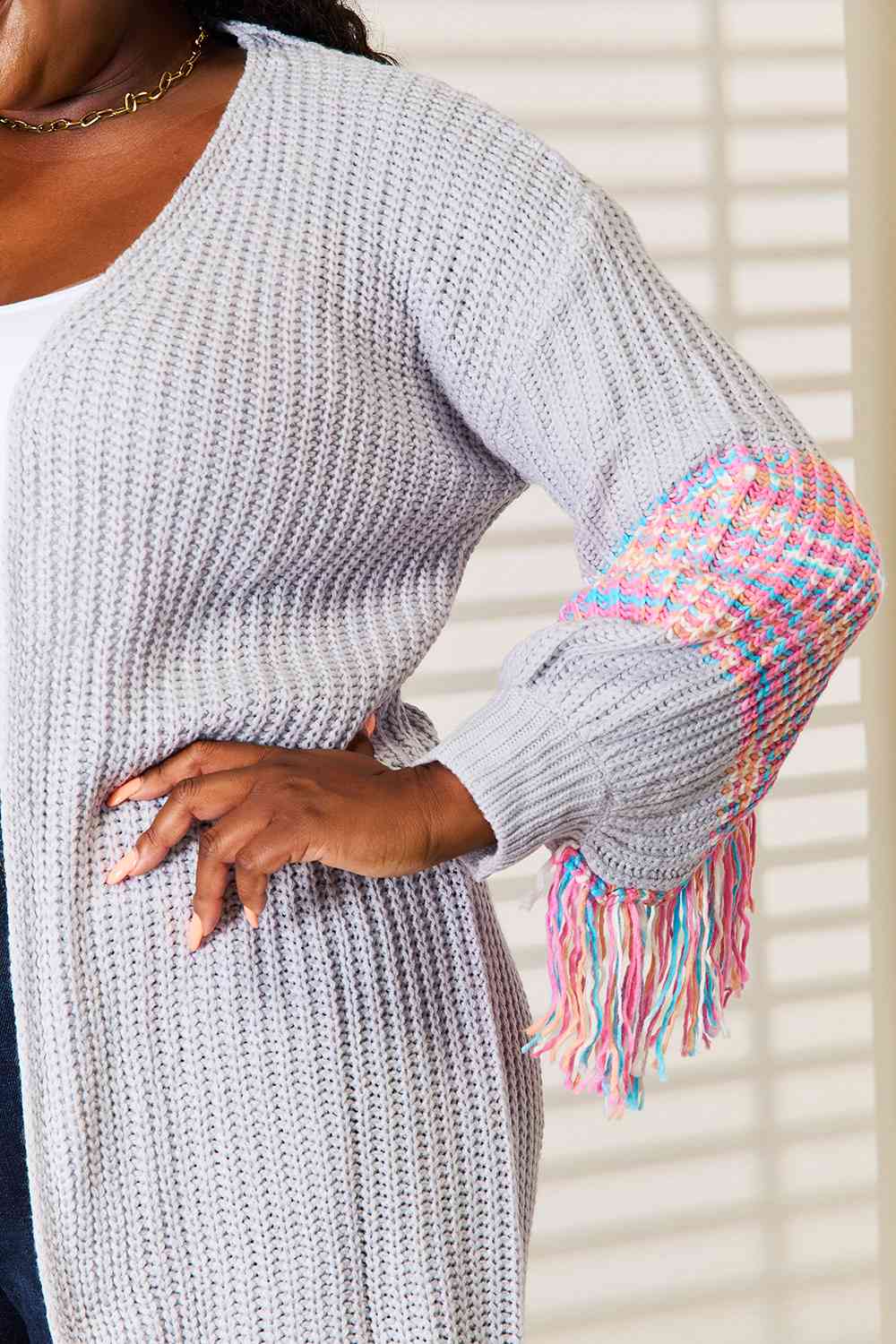 Fringe Sleeve Cardigan