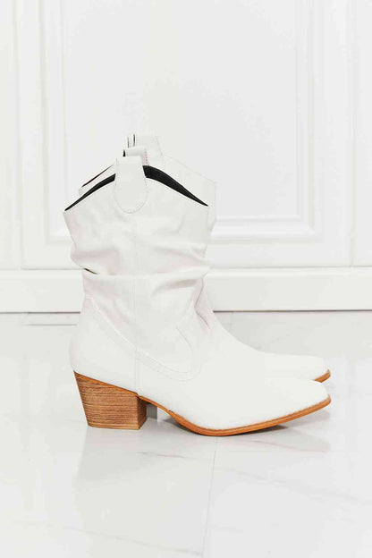 Scrunch Cowboy Boots in White