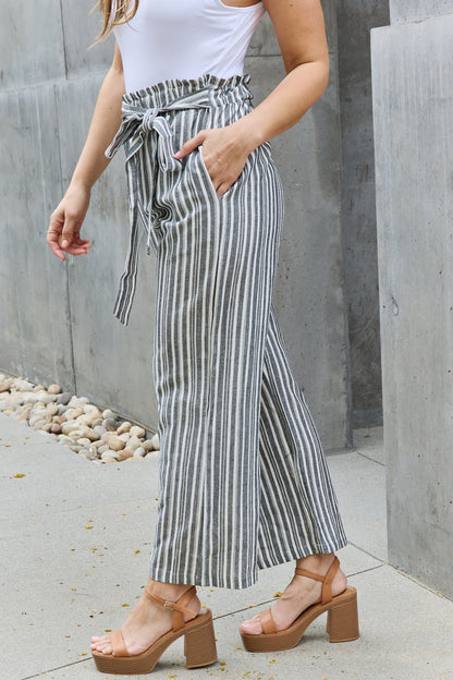 Striped Culotte Pants