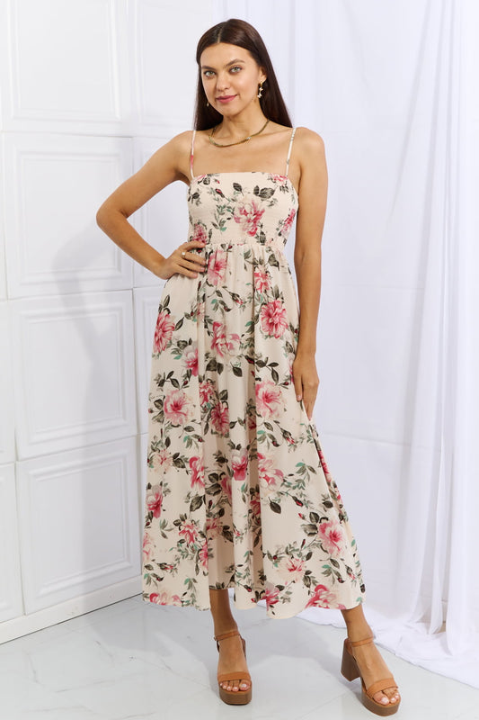 Woodland Floral Maxi Dress in Pink