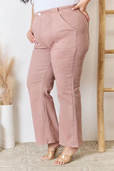 Mauve Ankle Flare Jeans