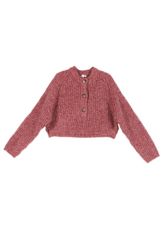 Melange Crop Sweater
