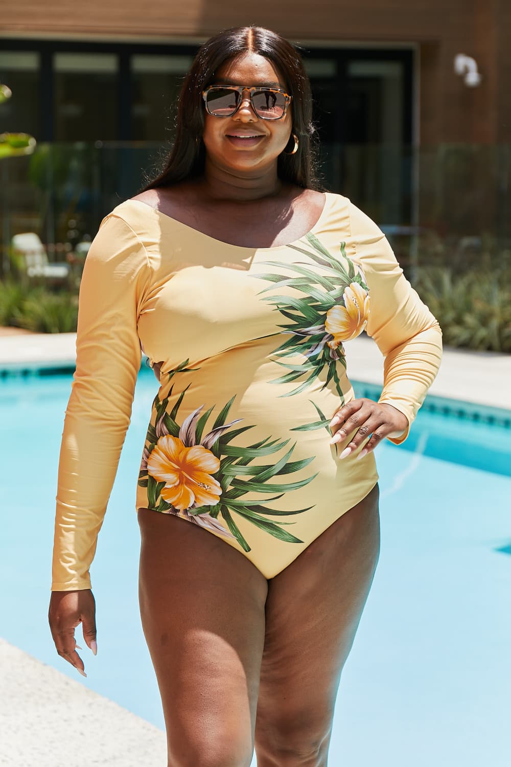 Long Sleeve Swimsuit in Yellow