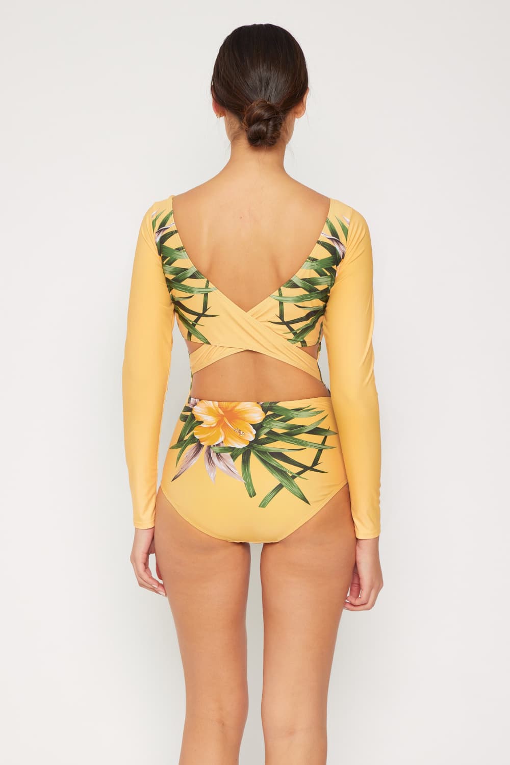 Long Sleeve Swimsuit in Yellow