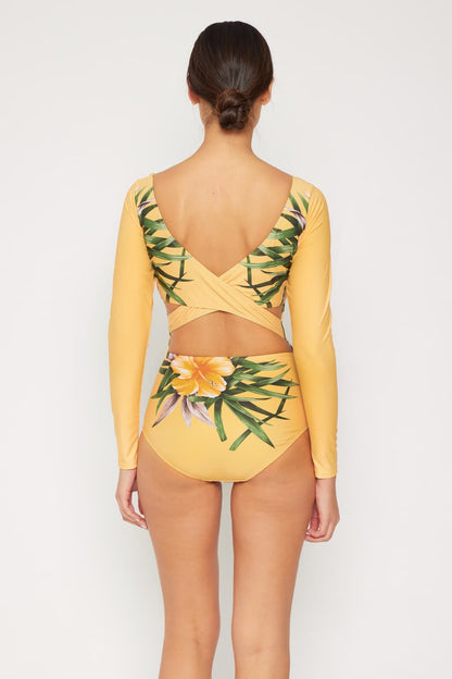 Long Sleeve Swimsuit in Yellow