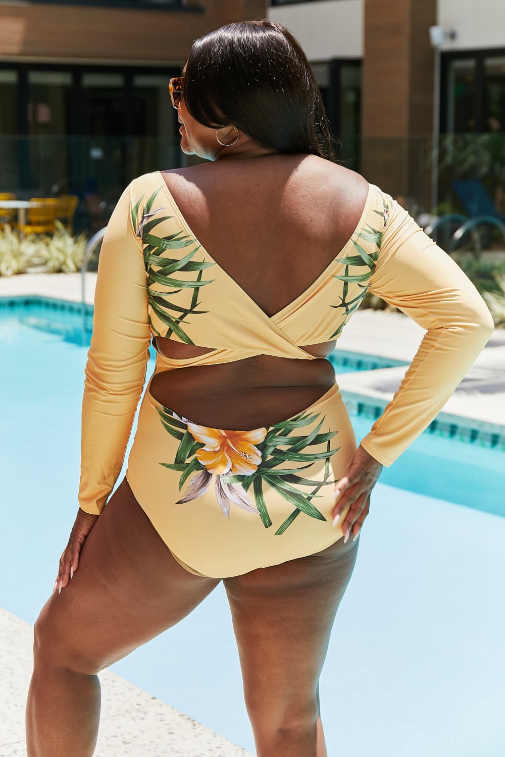 Long Sleeve Swimsuit in Yellow