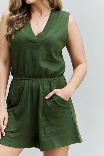 Valarie Romper in Army Green