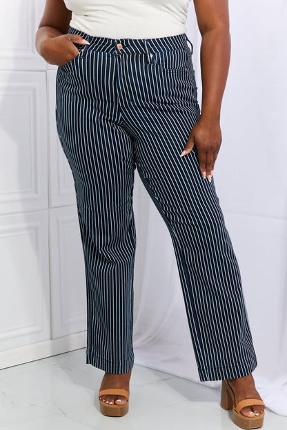 Cassidy Striped Straight Jeans