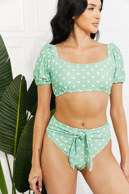 Puff Sleeve Bikini in Green