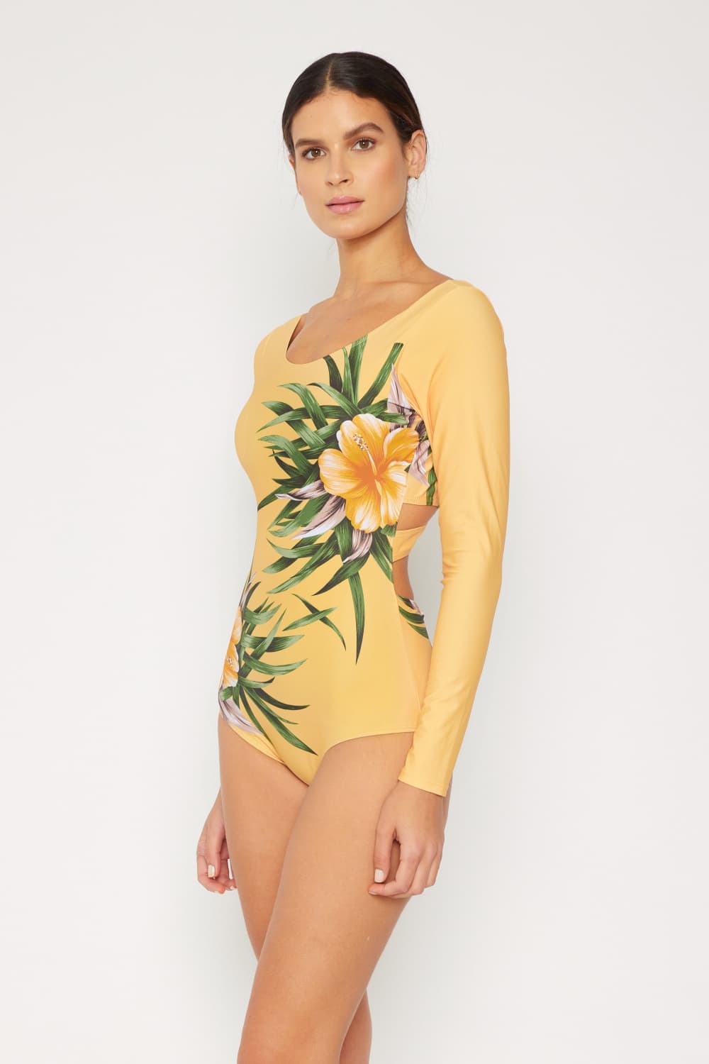 Long Sleeve Swimsuit in Yellow