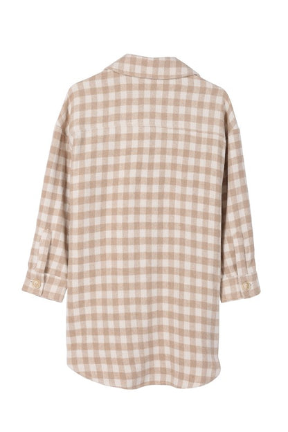 Neutral Gingham Shacket