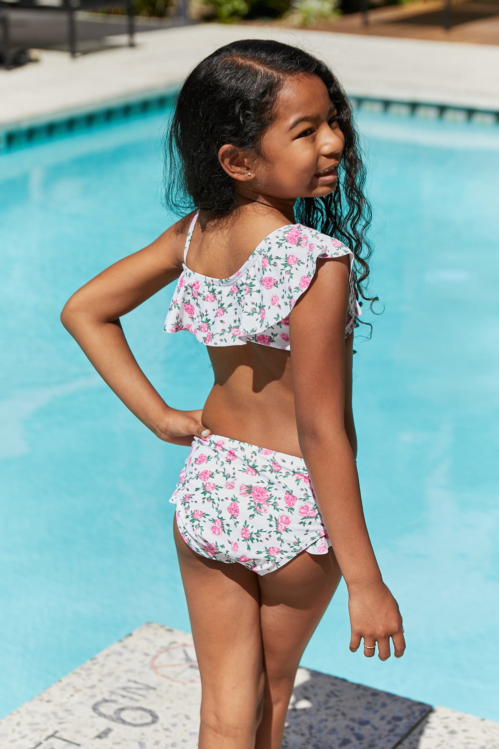 Ruffle Two-Piece Swim Set in Roses Off-White   * Mommy & Me*