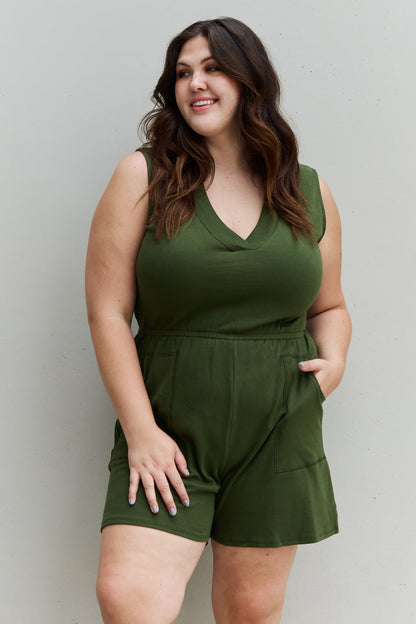 Valarie Romper in Army Green