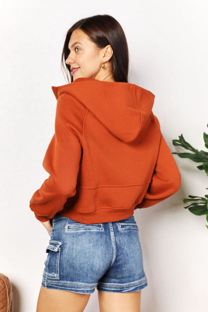 Rust Cropped Hoodie