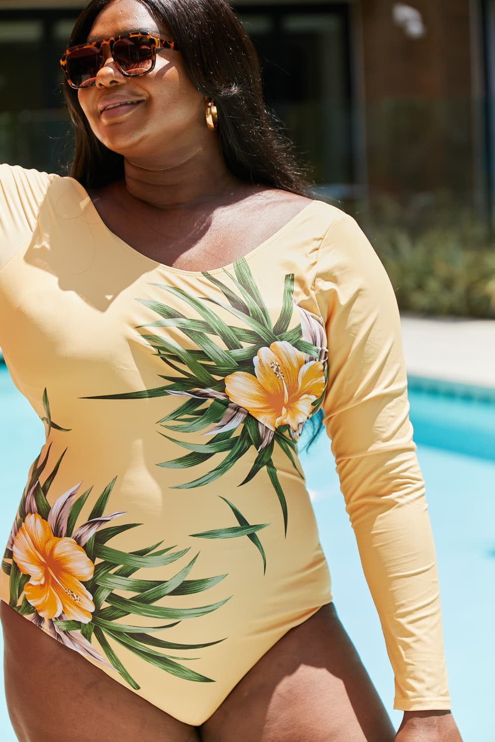 Long Sleeve Swimsuit in Yellow