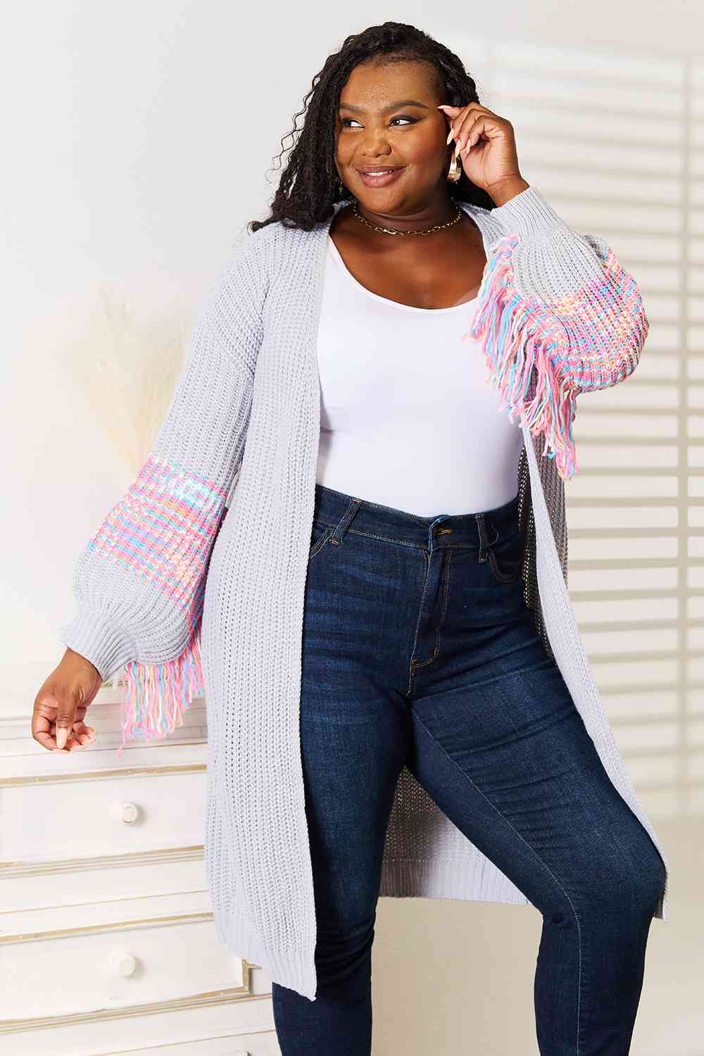 Fringe Sleeve Cardigan